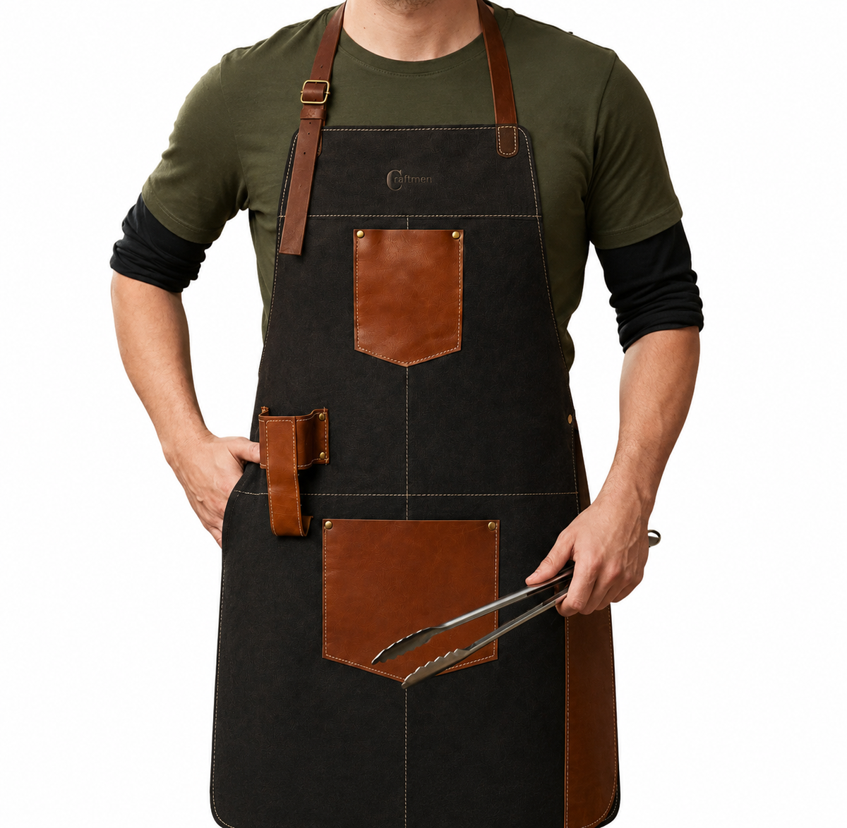 Pechera Ramsey café oscuro cuero genuino
