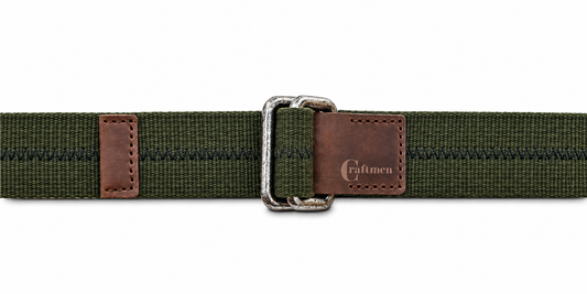 Cinturón Algodón-Cuero Original Verde -Azul Reata