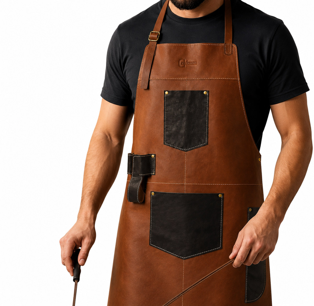 Pechera Ramsey cuero café claro genuino