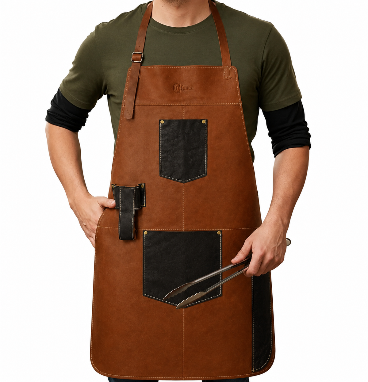 Pechera Ramsey cuero café claro genuino