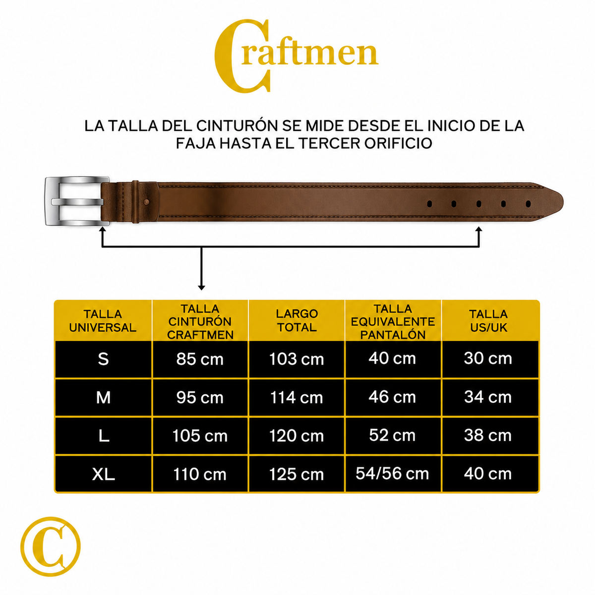 Cinturón cuero genuino Firenze