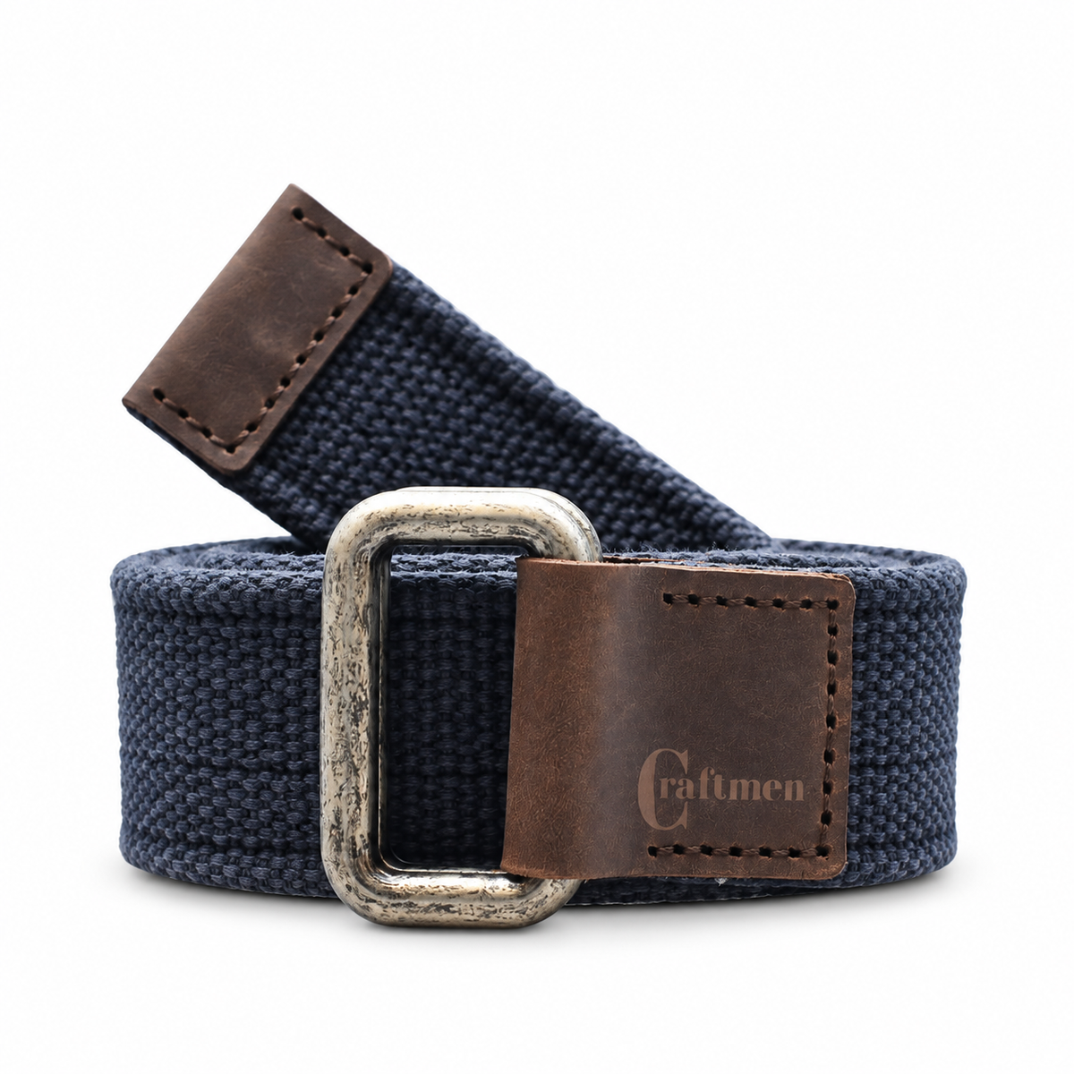 Cinturón Algodón-Cuero Original Azul Reata