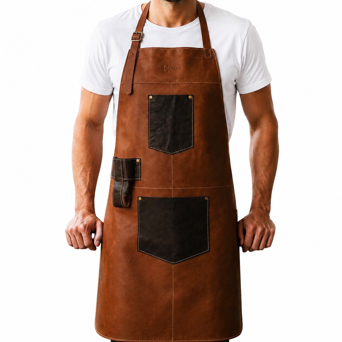 Pechera Ramsey cuero café claro genuino