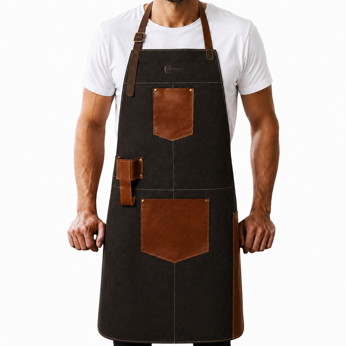 Pechera Ramsey café oscuro cuero genuino