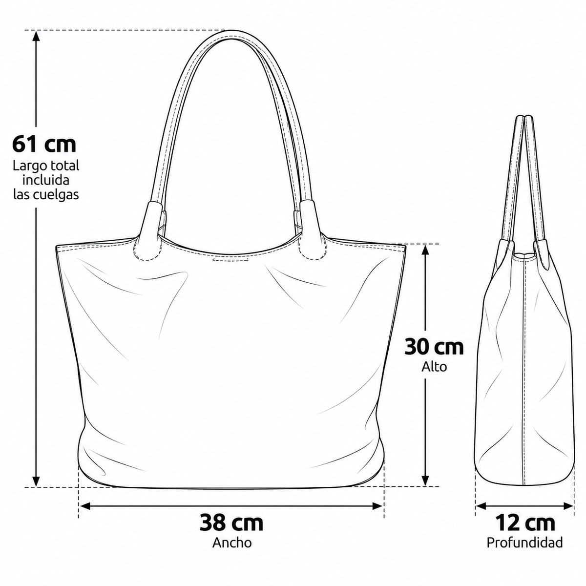 Cartera Tote Cordon Mujer Poligamuza Nicoletta Negro