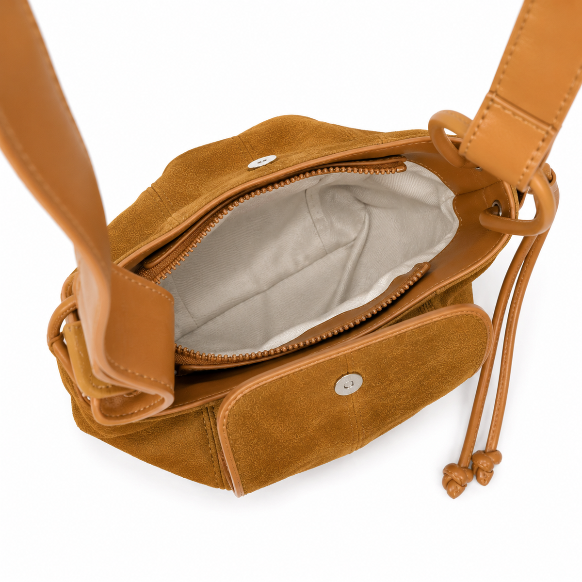 Cartera Crossbody Solapa Mujer Poligamuza Nicoletta Camel